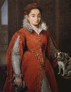 Alessandro Allori With the red dog lady Sweden oil painting artist